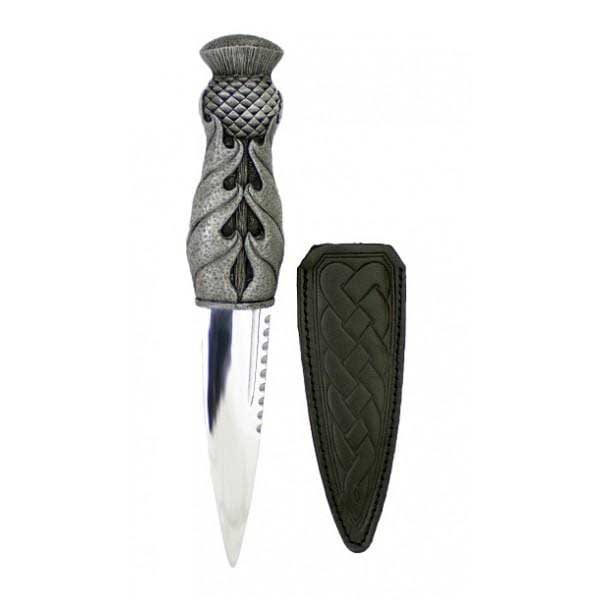 Silver Thistle Handle Sgian Dubh with Optional Engraving