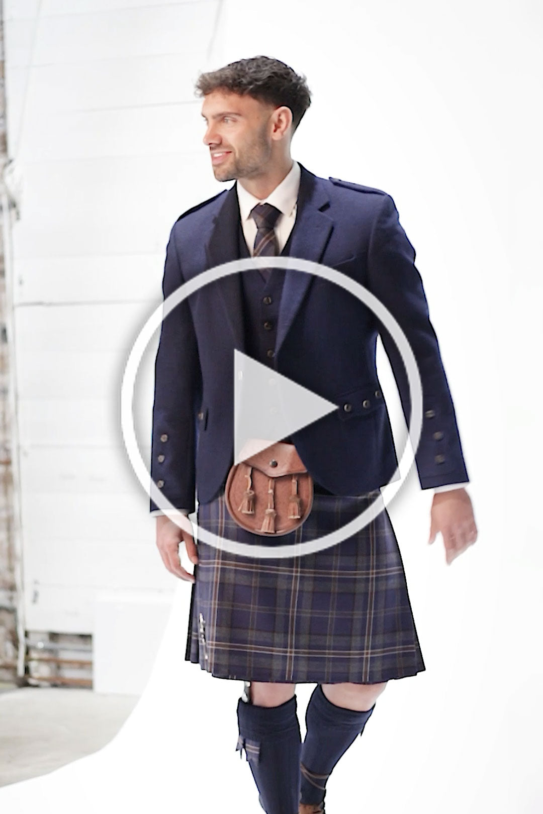 Arran Navy Tweed Kilt Hire