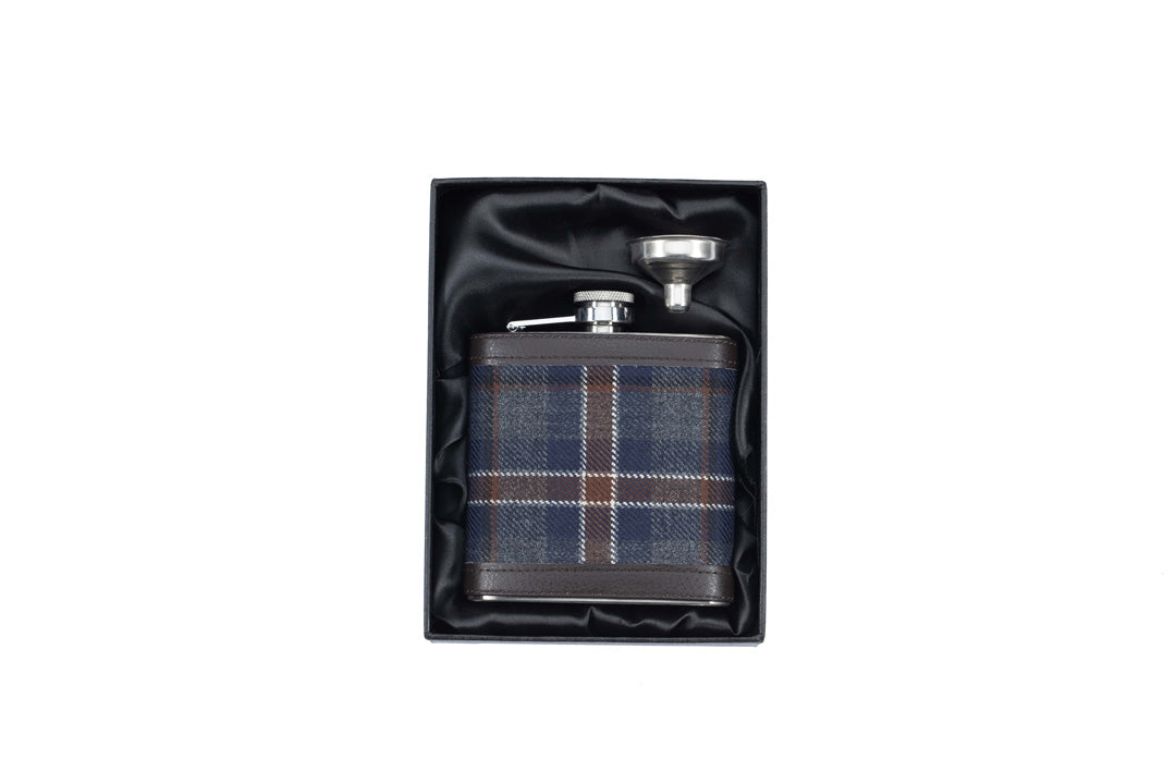 Mist Tartan Hip Flask - MacGregor and MacDuff