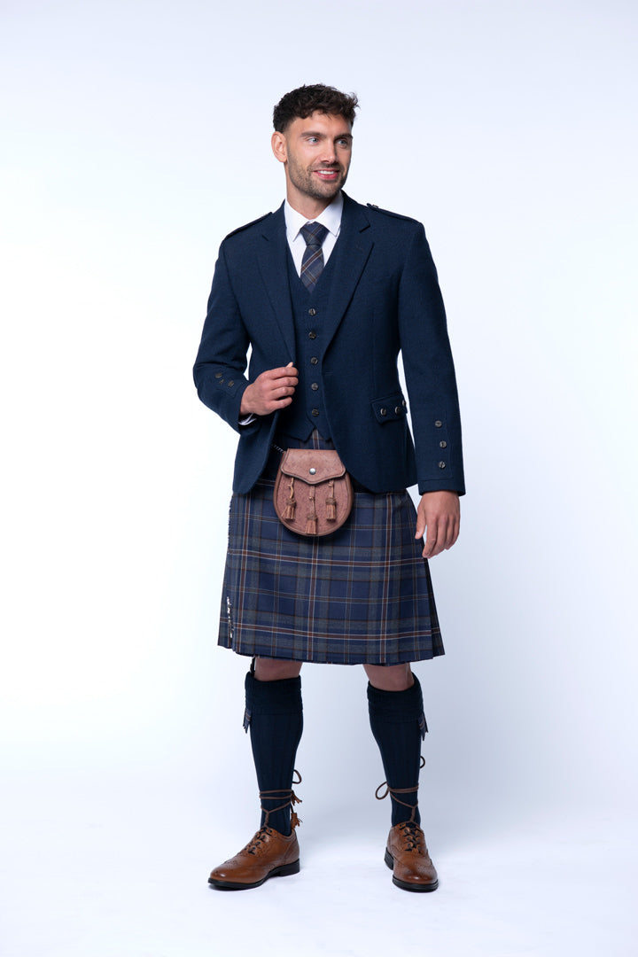 Arran Navy Tweed Kilt Hire