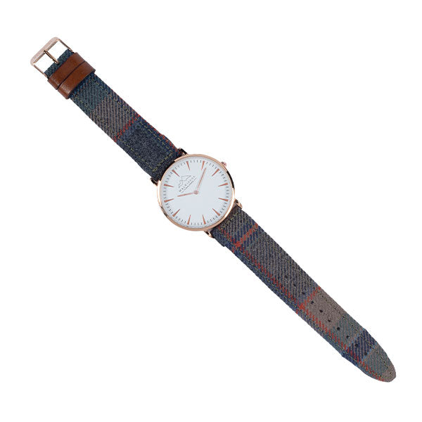Bespoke Tartan Watch with White Dial - MacGregor and MacDuff