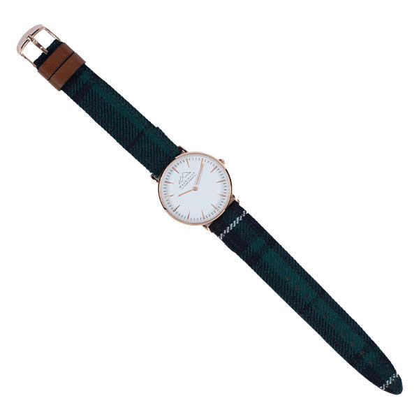 Bespoke Tartan Watch with White Dial - MacGregor and MacDuff