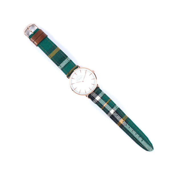 Bespoke Tartan Watch with White Dial - MacGregor and MacDuff