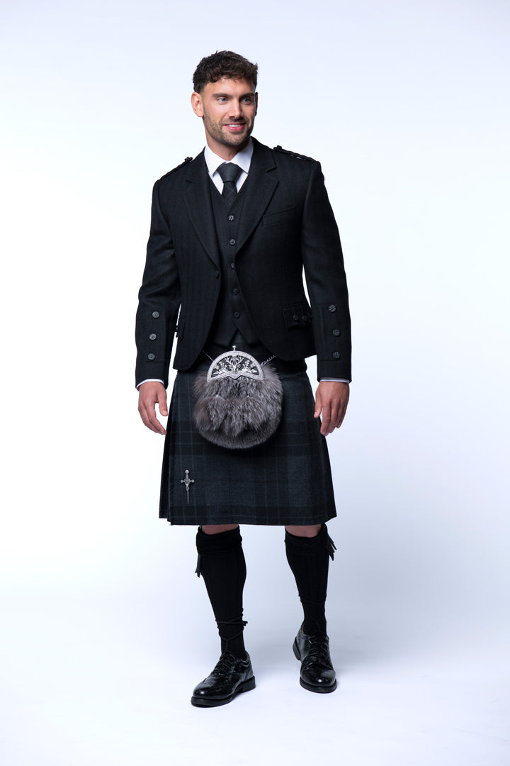 Clunie Black Tweed Kilt Outfit - MacGregor and MacDuff