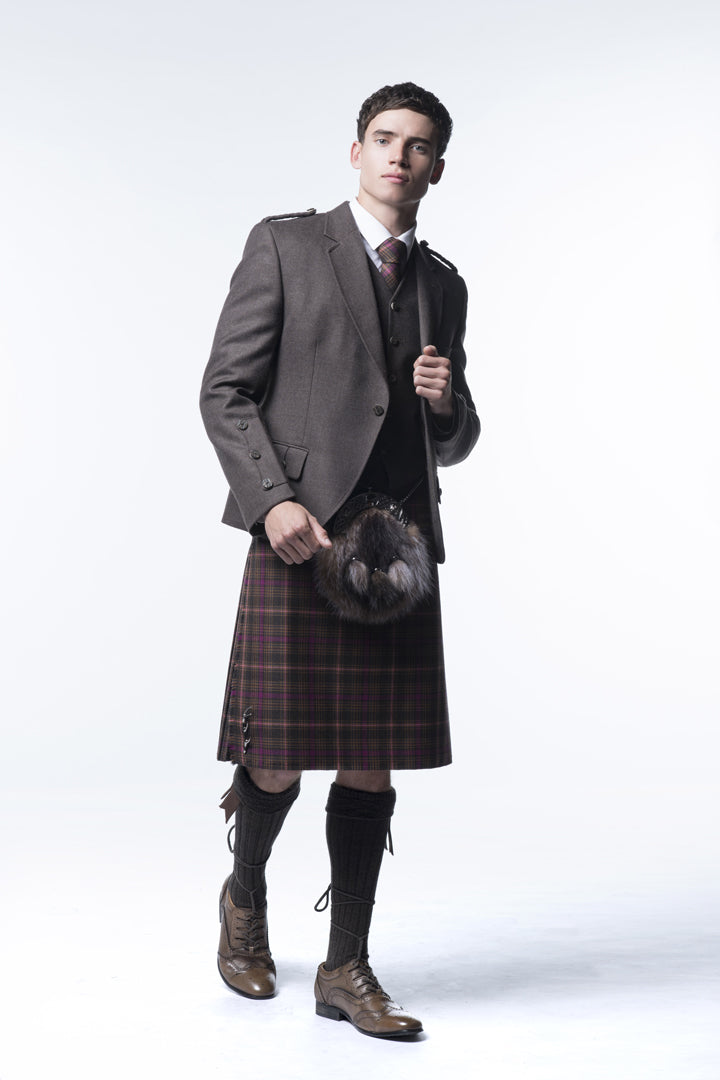 Clunie Brown Tweed Kilt Outfit - MacGregor and MacDuff