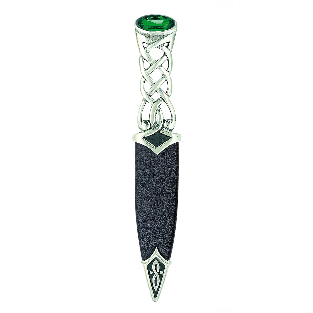 Cut Out Celtic Design Handle Sgian Dubh with Stone (SD99 CB) - MacGregor and MacDuff
