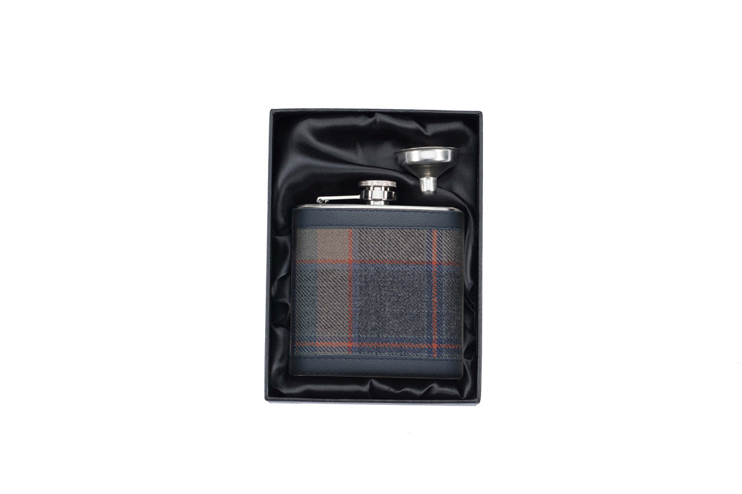 Mist Tartan Hip Flask - MacGregor and MacDuff