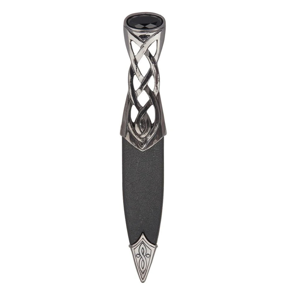 Islay Black Chrome Sgian Dubh with Stone Top - MacGregor and MacDuff