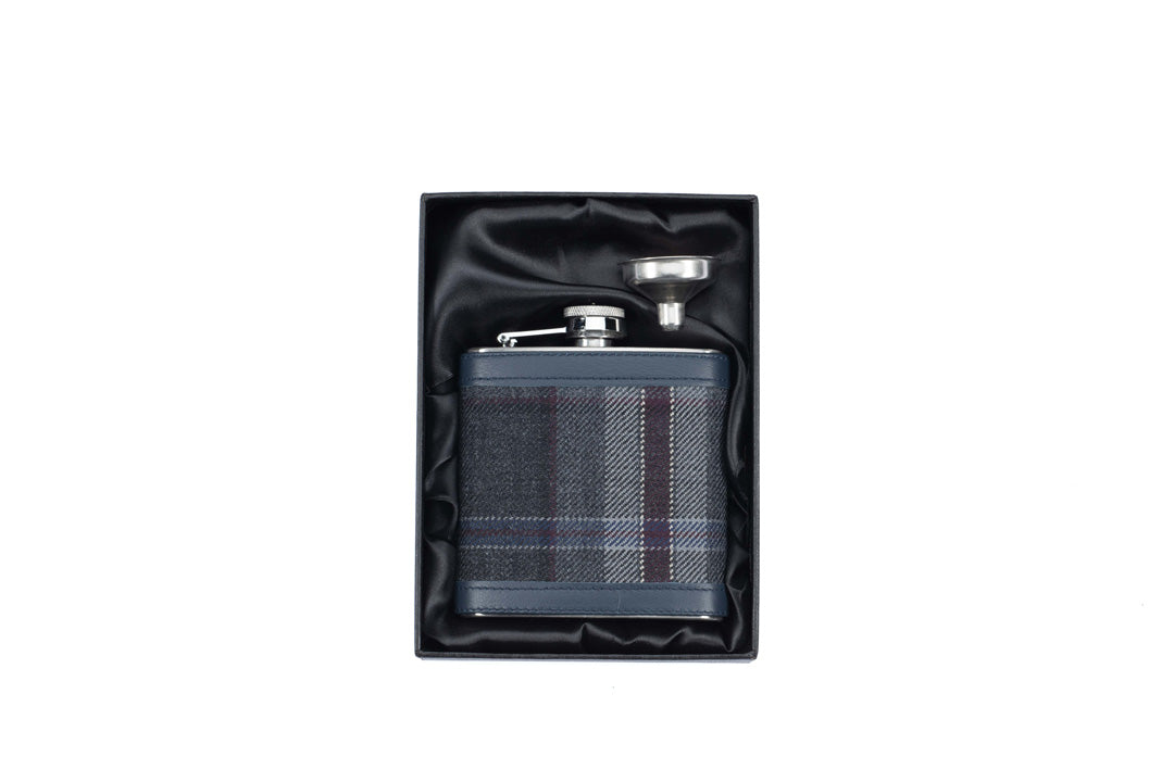 Mist Tartan Hip Flask - MacGregor and MacDuff