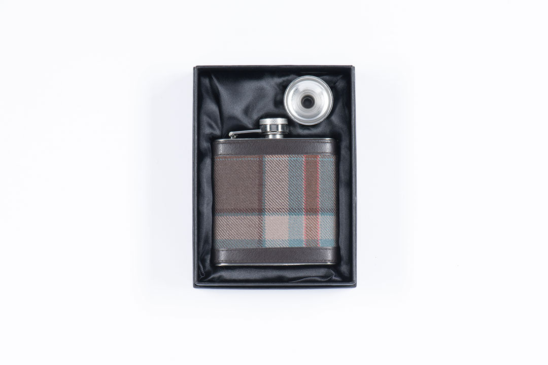 Mist Tartan Hip Flask - MacGregor and MacDuff