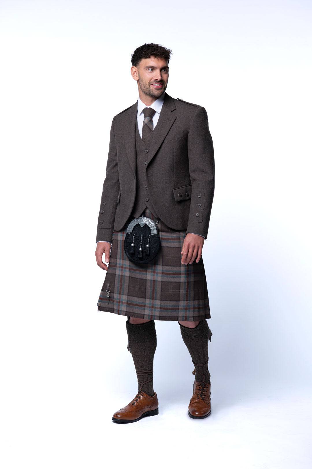 Jura Brown Tweed Kilt Hire - MacGregor and MacDuff