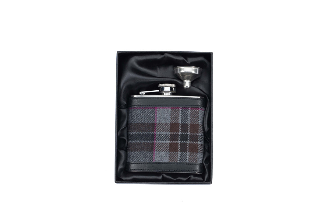 Mist Tartan Hip Flask - MacGregor and MacDuff