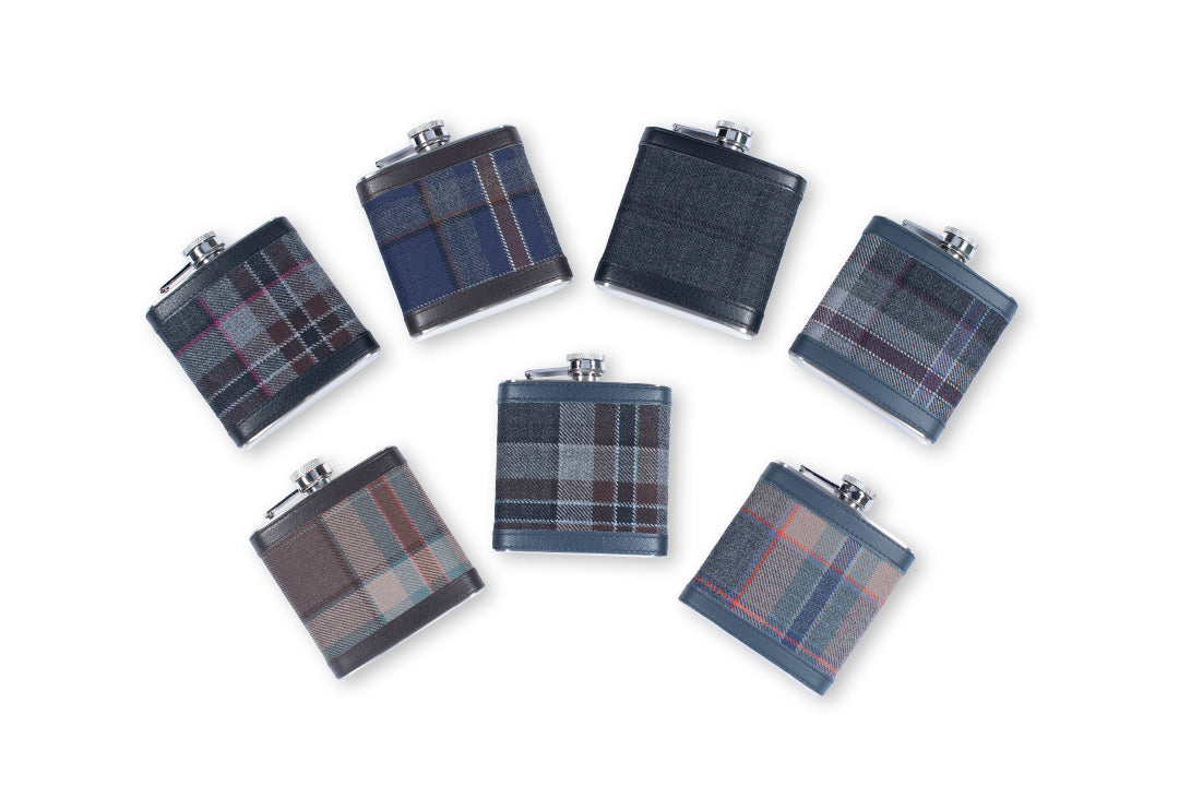 Mist Tartan Hip Flask - MacGregor and MacDuff