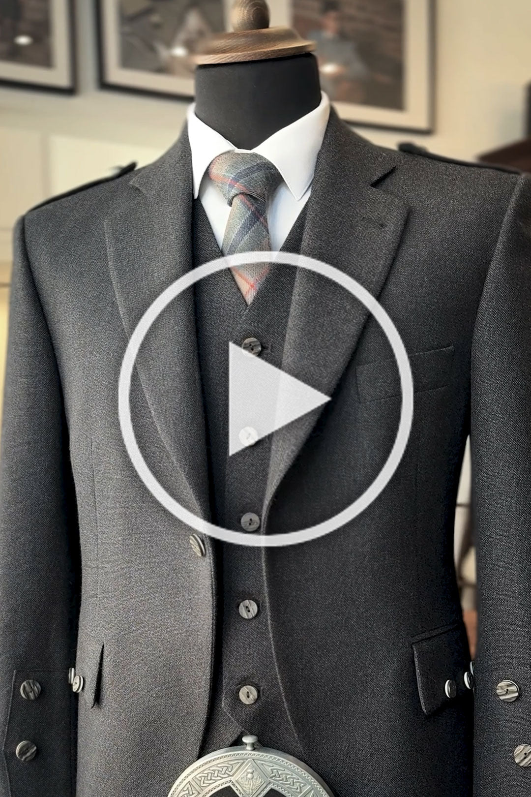 Oban Grey Tweed Kilt Outfit