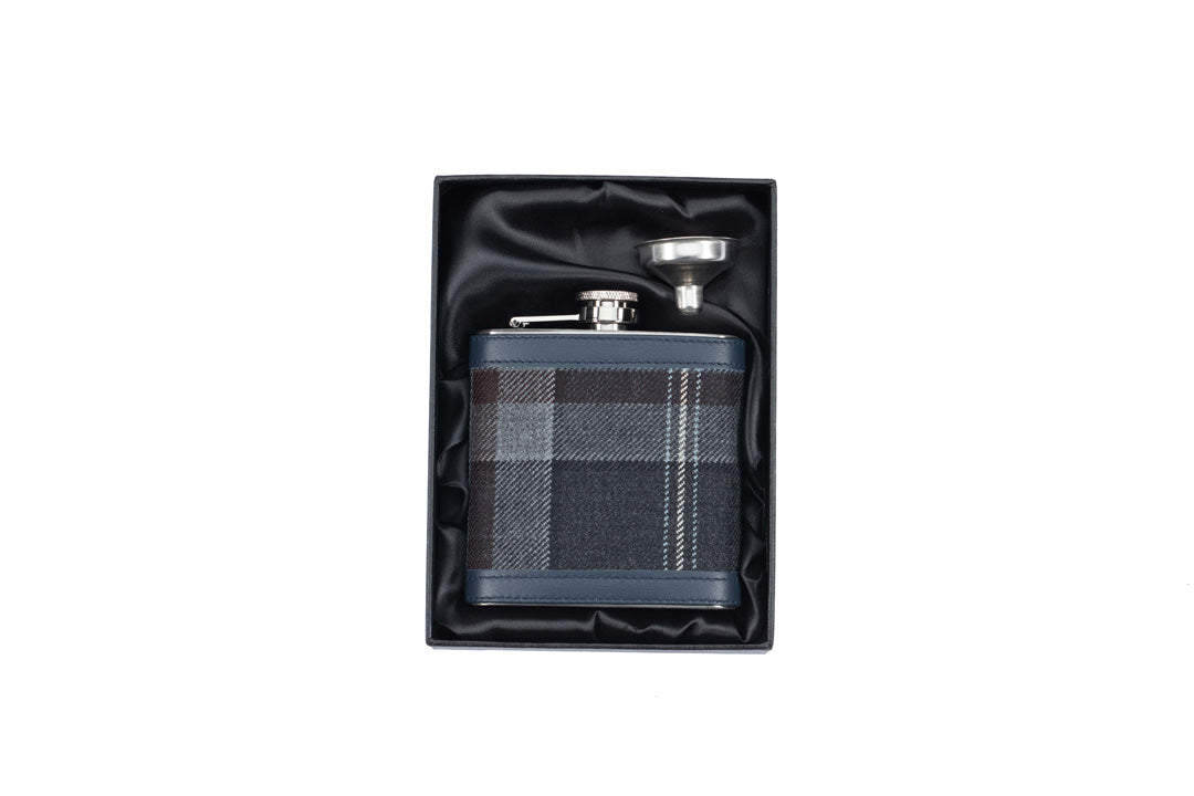 Mist Tartan Hip Flask - MacGregor and MacDuff