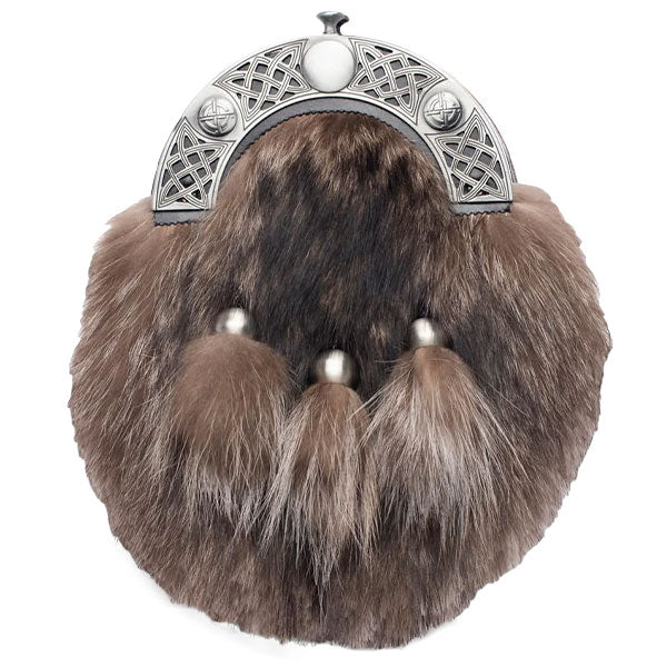 Racoon Fur Dress Sporran with Cut Out Celtic Cantle - MacGregor and MacDuff