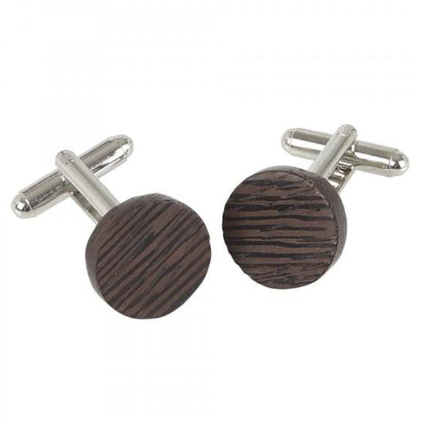 Round Wooden Cufflinks - MacGregor and MacDuff