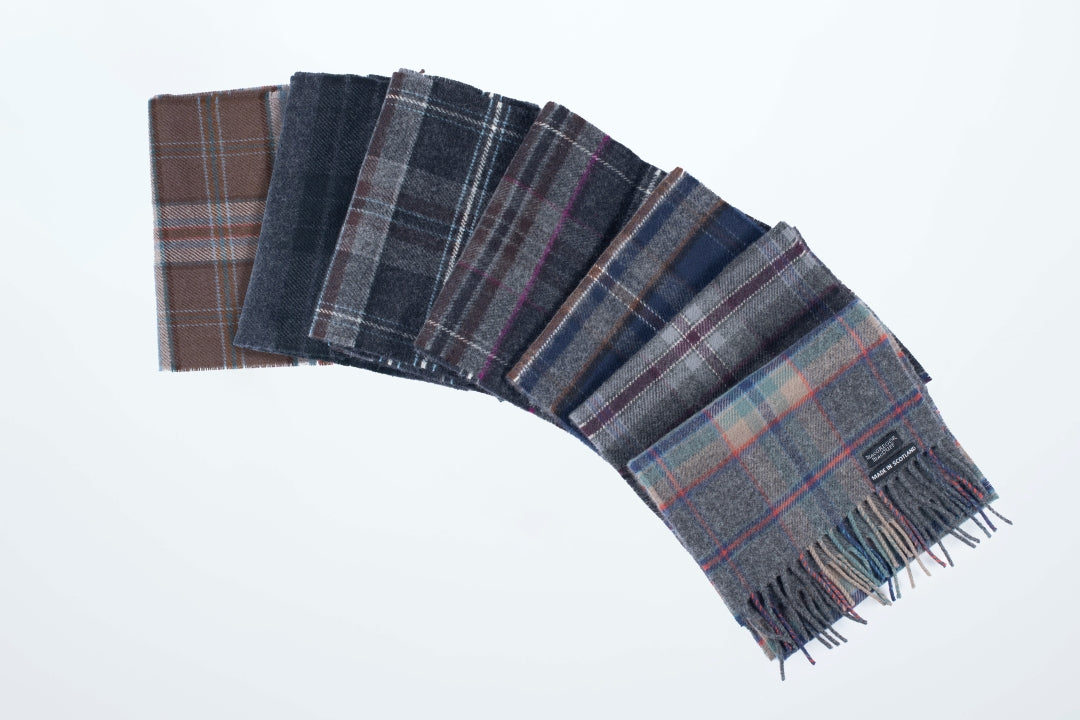 Exclusive Mist Range Lambswool Tartan Scarf - MacGregor and MacDuff