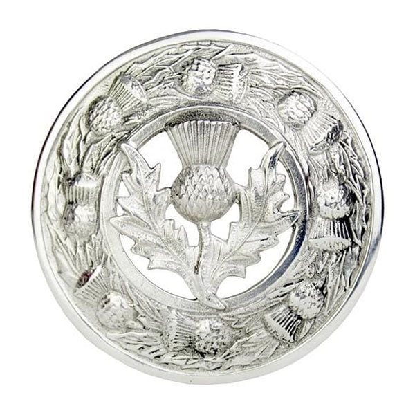 Thistle Plaid Brooch with Thistle Mount - MacGregor and MacDuff