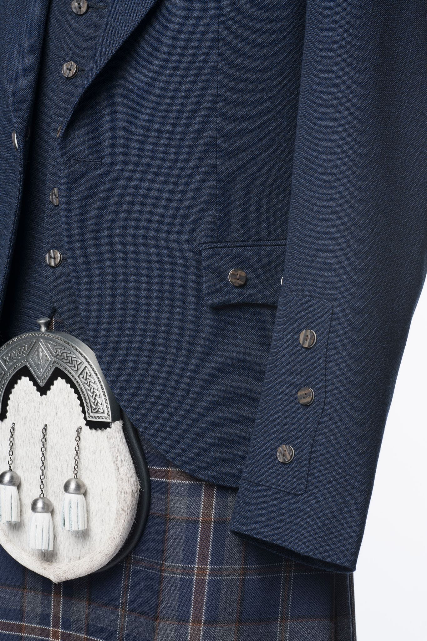 Arran Navy Tweed Kilt Jacket and Waistcoat - MacGregor and MacDuff