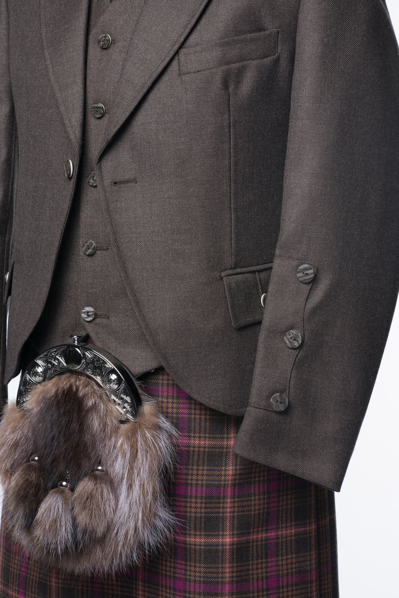 Brown Tweed Kilt Jacket and Waistcoat - MacGregor and MacDuff