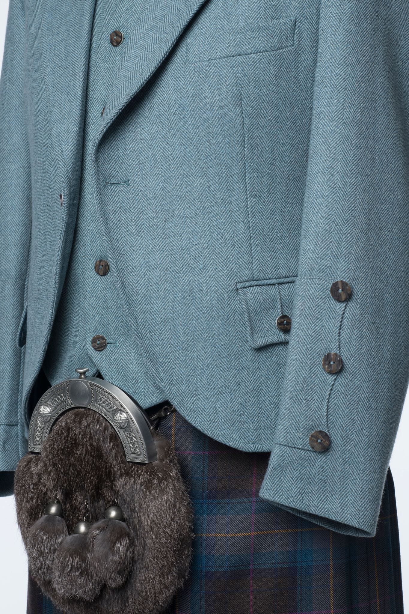 Lovat Blue Tweed Kilt Jacket and Waistcoat - MacGregor and MacDuff