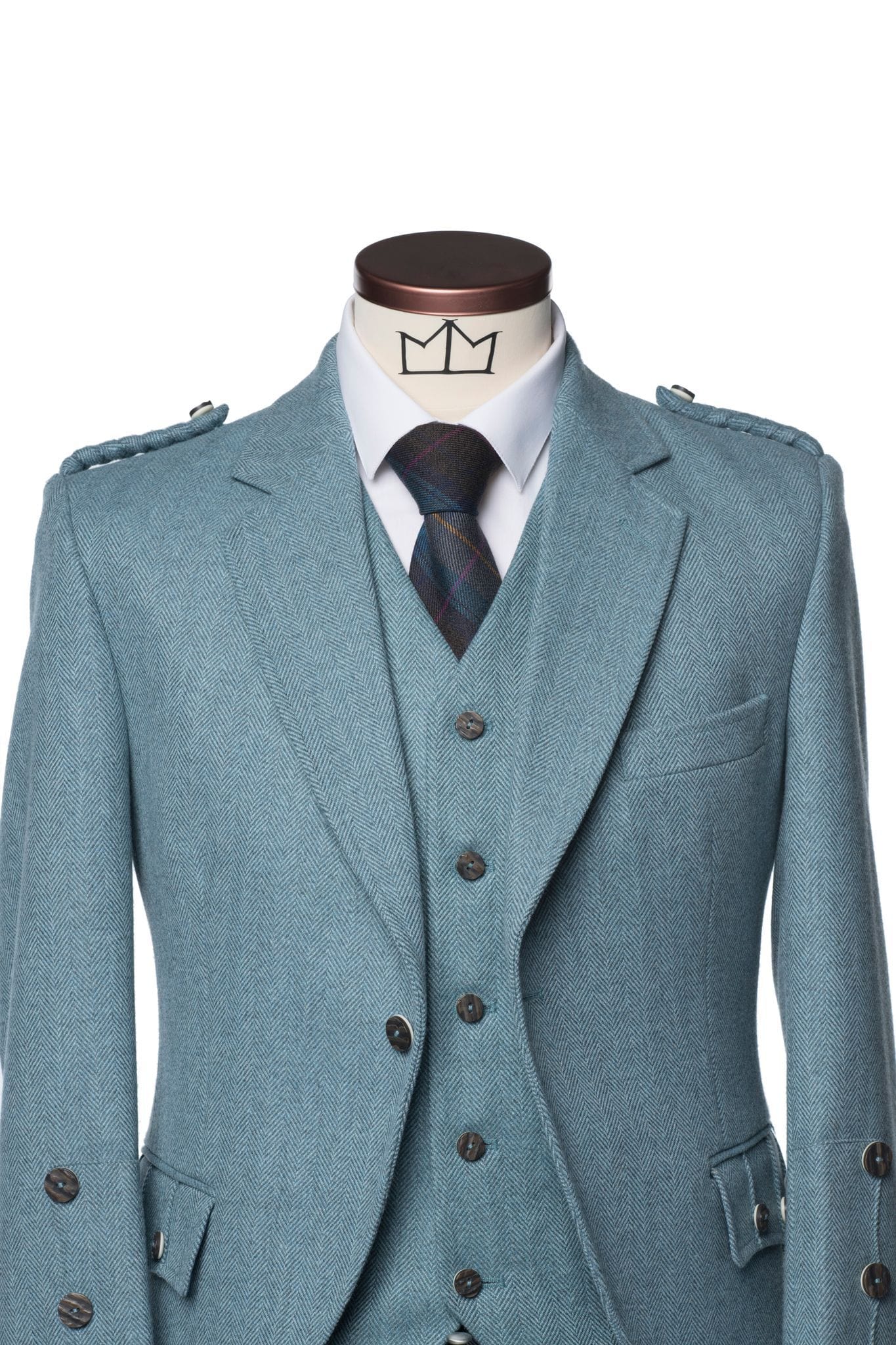 Lovat Blue Tweed Kilt Jacket and Waistcoat - MacGregor and MacDuff