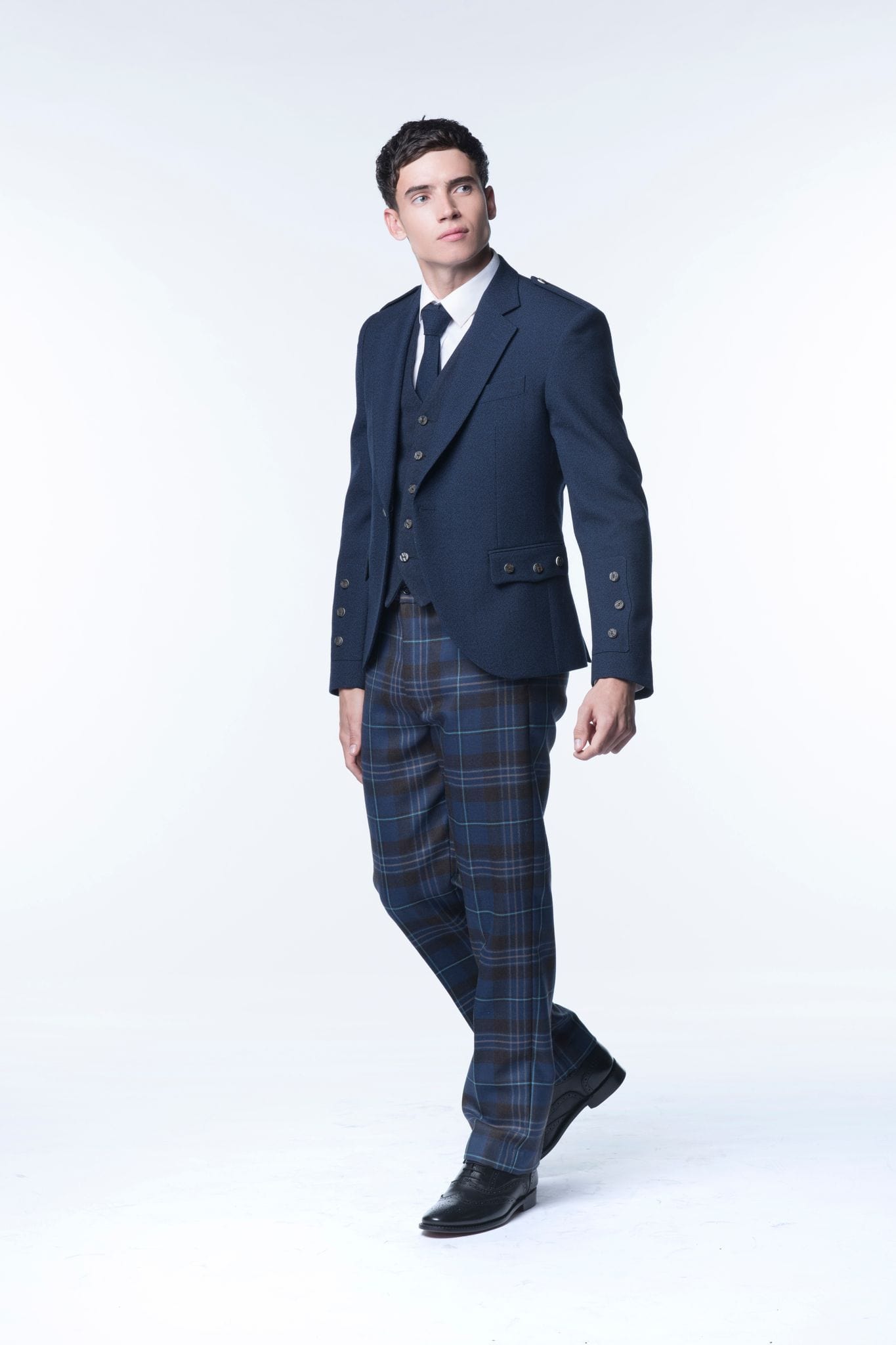 ROGER - Mens Blue Formal Suit Check Trousers Vintage Style – XPOSED