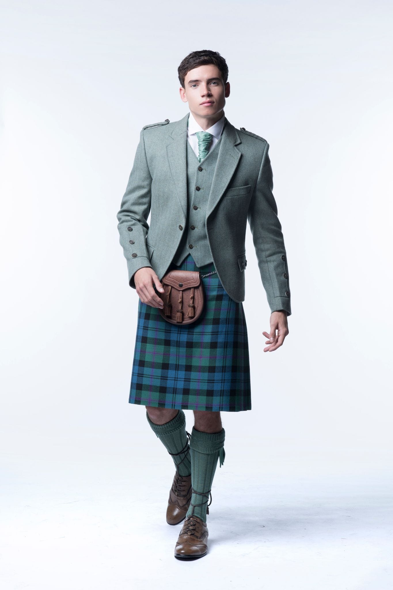 Lovat Green Tweed Kilt Outfit - MacGregor and MacDuff