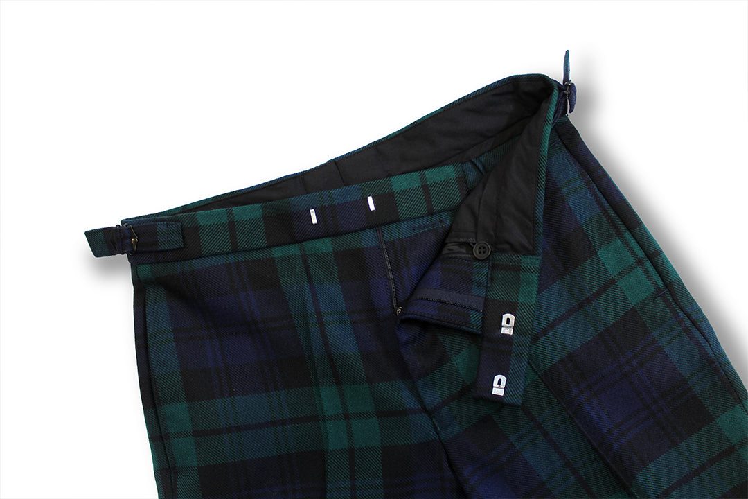 Men's Black Stewart Tartan Trousers (32W / 31L) : Amazon.co.uk: Fashion