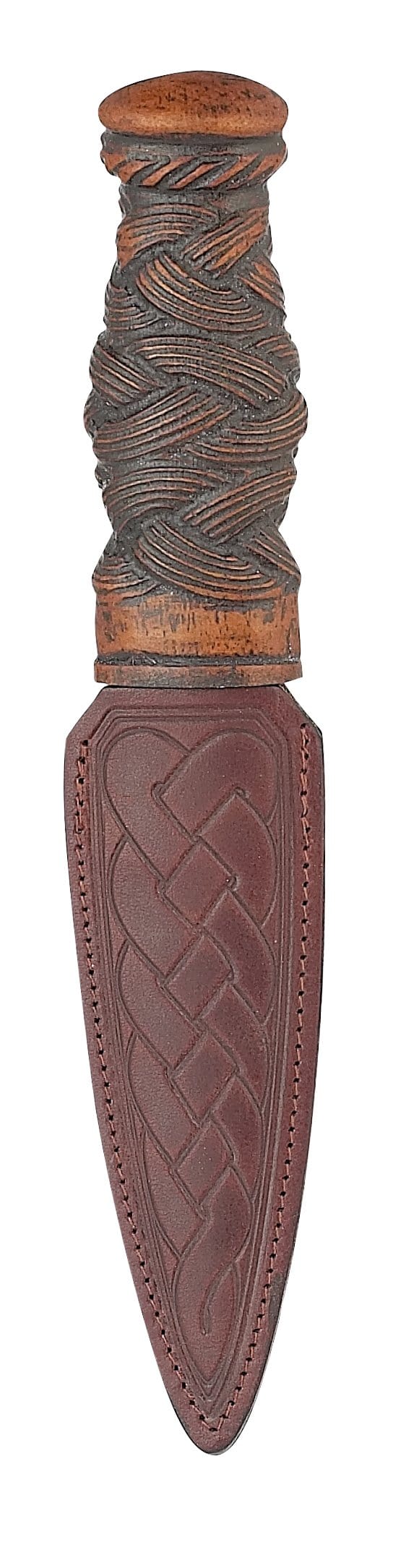 Weave Handle Sgian Dubh with Leather Sheath (RSD6 CB) - MacGregor and MacDuff