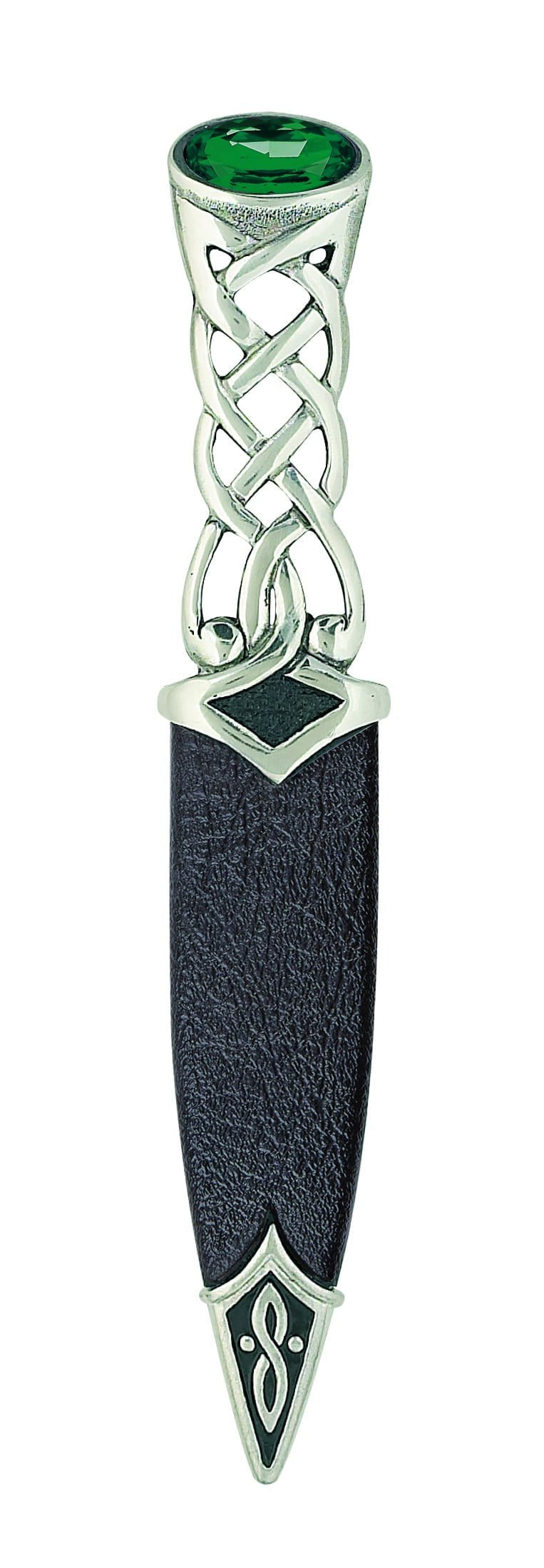 Cut Out Celtic Design Handle Sgian Dubh with Stone (SD99 CB) - MacGregor and MacDuff