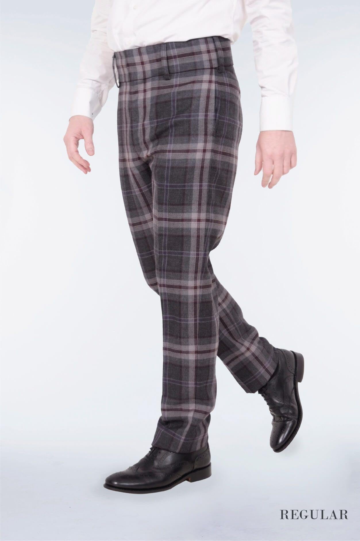 Slim Fit Checked Trousers Outfit Mens Men's Tartan Trousers Outfit