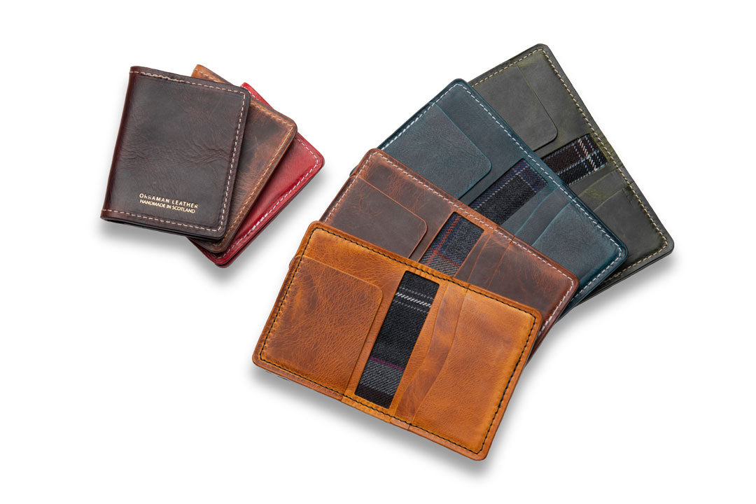Mist Tartan Lined Leather Wallet - MacGregor and MacDuff