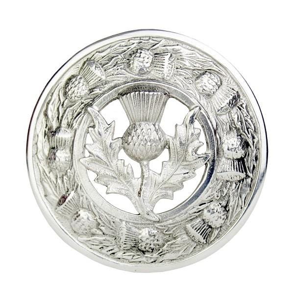 Thistle Plaid Brooch with Thistle Mount (GMP39 GE) - MacGregor and MacDuff