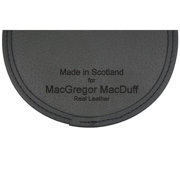 Stag Embossed Thistle Rim Emblem Grey Leather Sealskin Semi-Dress Sporran (GMSD21 GE) - MacGregor and MacDuff