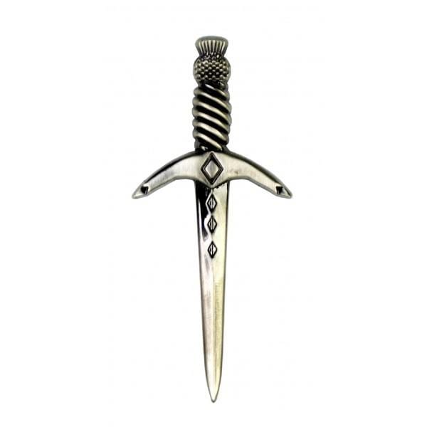 Chrome or Antique Thistle Kilt Pin (KP001) - MacGregor and MacDuff