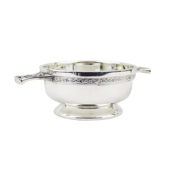 3.5" Quaich with Celtic Patterned Bottom and Handles (PQ406 EP) - MacGregor and MacDuff
