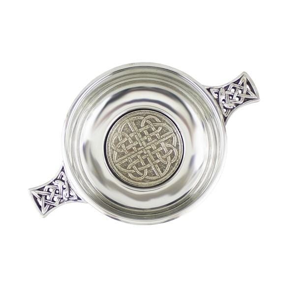 3.5" Quaich with Celtic Patterned Bottom and Handles (PQ406 EP) - MacGregor and MacDuff