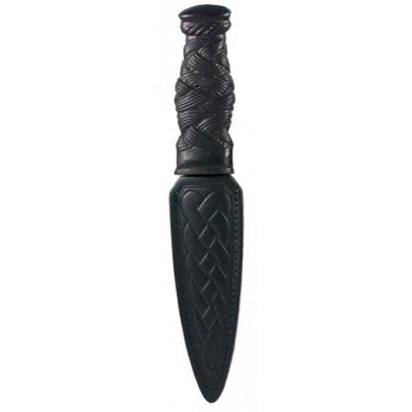 Weave Handle Sgian Dubh with Leather Sheath (RSD6 CB) - MacGregor and MacDuff