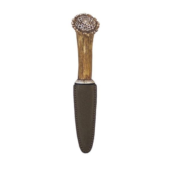 Staghorn Effect Sgian Dubh with Celtic Pattern (SK/CP AP) - MacGregor and MacDuff